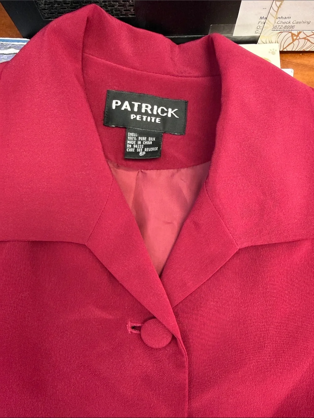 Vintage 90s‎ Patrick Petite Pure Silk Blazer sz 6p